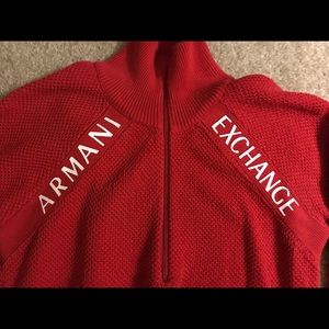 Armani Exchange 1/4 Zip AIX Logo Sweater